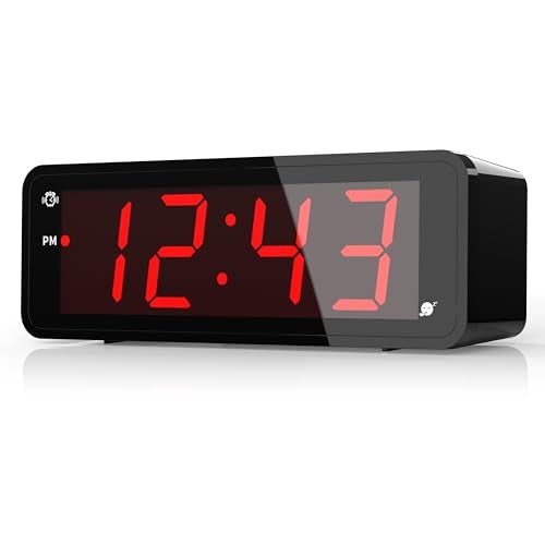 KWANWA Alarm Clock, Large Display 1.8" LED Numbers, Adjustable Led Brightness, Battery Operated, 12/24Hr, Snooze, Clearly Visible Day and Night, Loud Alarm Clock for Heavy Sleepers Adults - Image 1
