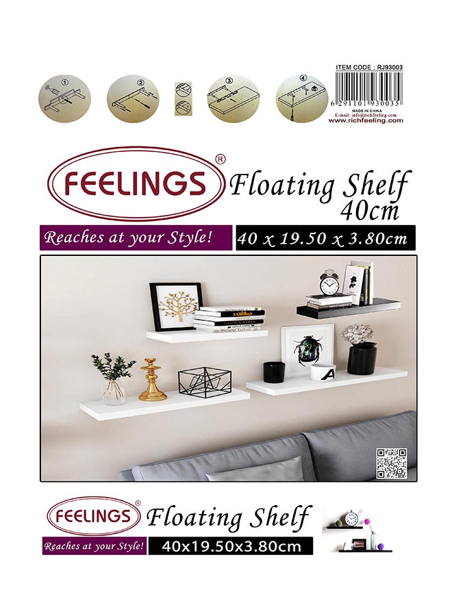 Feelings رفوف جدارية عائمة 40 سم لون أسود الحجم: 40X19.5X3.8 سم  - Image 4