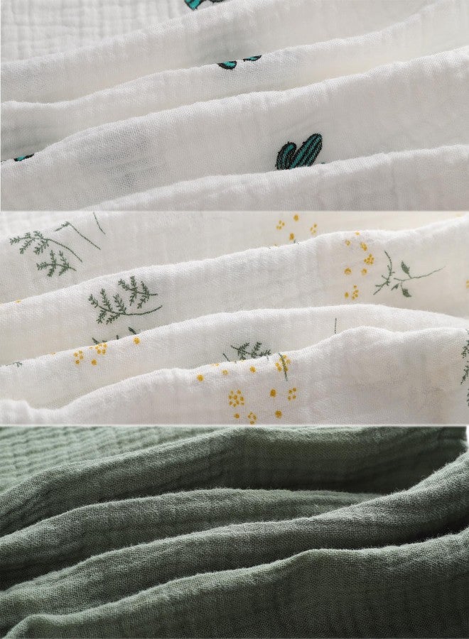 Onacosht Muslin Bassinet Sheets 3 Pack, 100% Cotton Baby Fitted Sheet 33" x 19" Compatible with Mika Micky, KoolaBaby (3 in 1), BabyBond, HARPPA and RICUTON Bedside Bassinet, Green, Floral and Cactus - Image 2