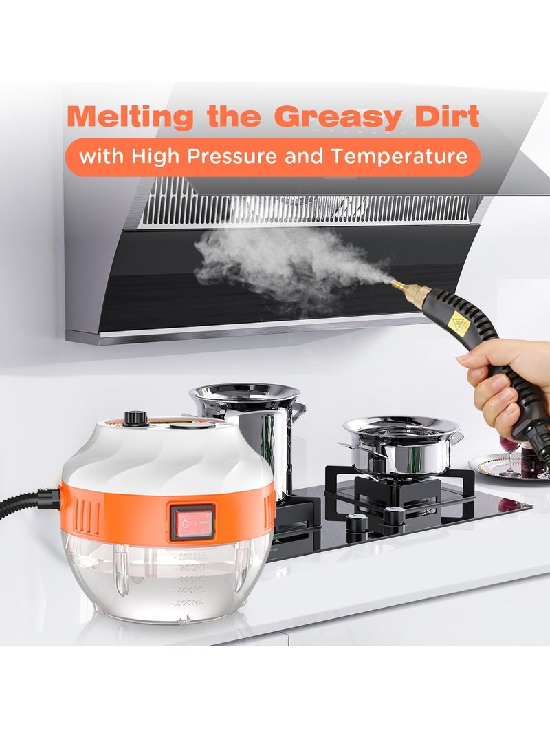 Bukela Steam Cleaner, 2500W High Temperature Pressurized Steam Cleaner with 3 Brush Heads, Handheld Portable Steam Cleaners for Kitchen, Bathroom, Carpet, Car and Tile - Image 4