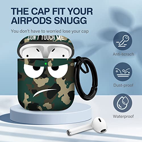Youtec for Airpods Case, Don't Touch Me for Airpods Cover with Keychain/Lanyard Soft Cute Shockproof Cover for Women Men Compatible with for Airpods 2/1 Charging Case,Green - Image 2