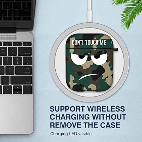 Youtec for Airpods Case, Don't Touch Me for Airpods Cover with Keychain/Lanyard Soft Cute Shockproof Cover for Women Men Compatible with for Airpods 2/1 Charging Case,Green - Image 5