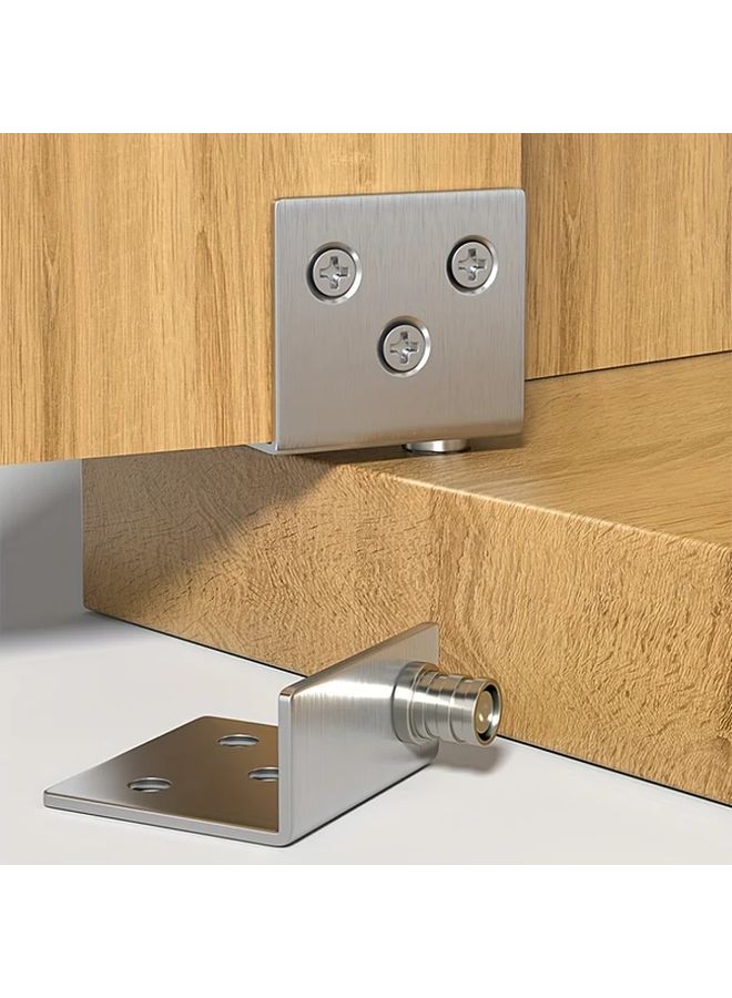 2 Sets 4pcs Heavy Duty Stainless Steel Hidden Cabinet Door Hinges - Image 1