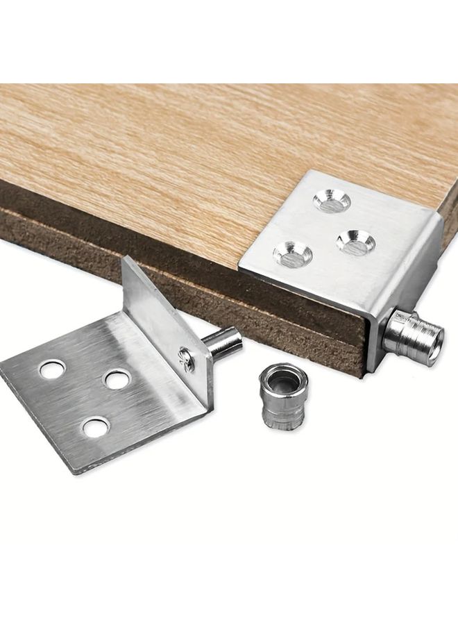 2 Sets 4pcs Heavy Duty Stainless Steel Hidden Cabinet Door Hinges - Image 3