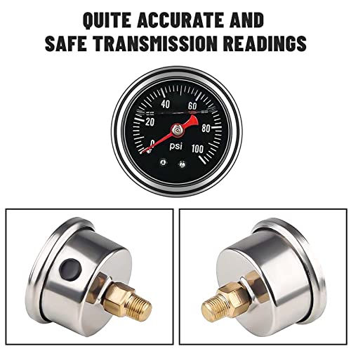 Plobeda EFI Fuel Pressure Regulator Kit with Bypass Return 0-100psi Pressure Gauge AN6-6AN Fuel Line Hose Fitting Connectors Kit Adjustable Universal Aluminum (black) - Image 3
