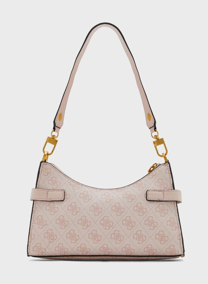 GUESS Zadie Logo Detailed Top Zip Satchel