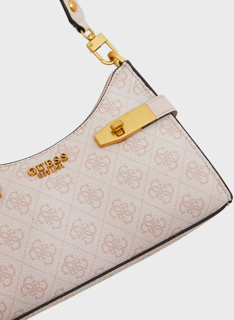 GUESS Zadie Logo Detailed Top Zip Satchel