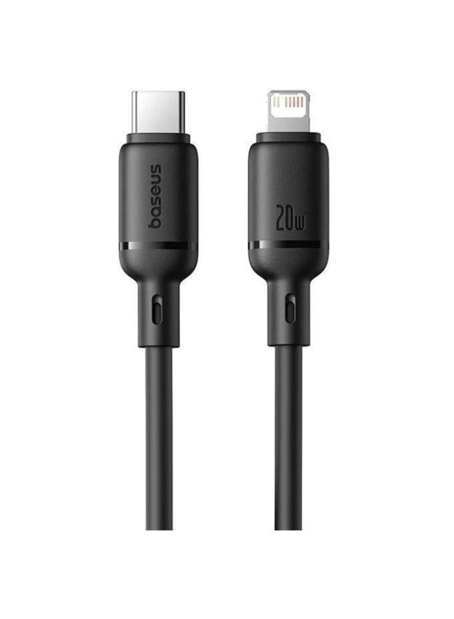 Baseus Silky Series Fast Charging Cable Type-C to iP 20W 1m Cluster Black black - Image 1