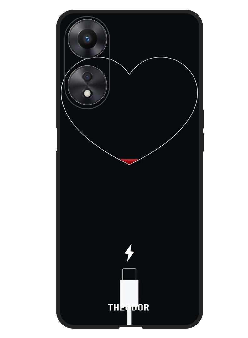 Theodor Protective Case Anti Scratch Shock Proof Bumper Cover For Oppo A98 Heart Battery Low - Image 1