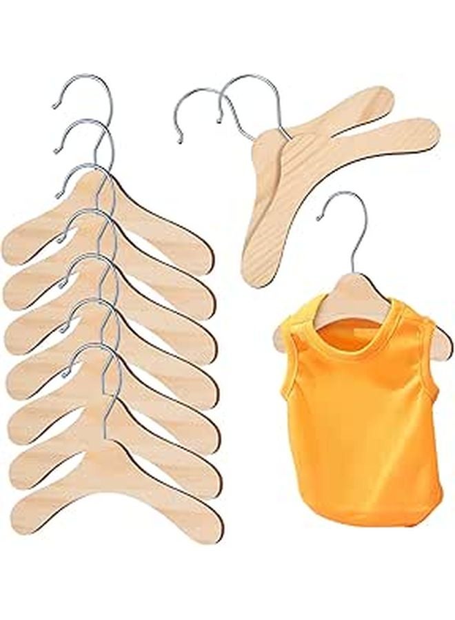 Wooden Pet Clothes Hangers 10Pcs Durable Portable Organizer For Dog Cat Apparel - Image 1