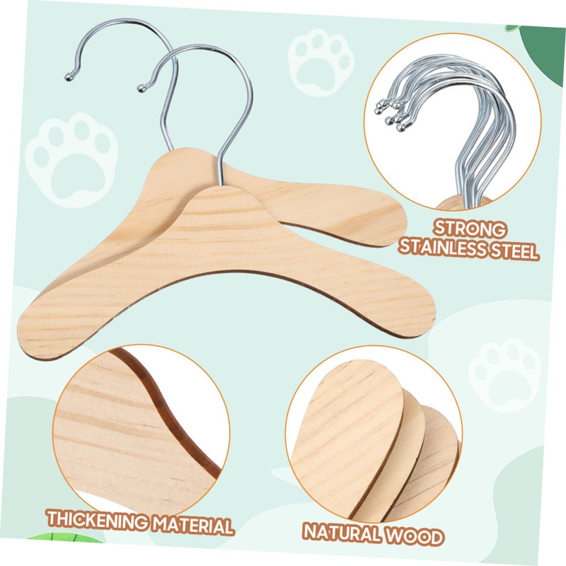 Wooden Pet Clothes Hangers 10Pcs Durable Portable Organizer For Dog Cat Apparel - Image 4