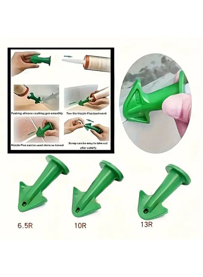 3pcs Silicone Sealant Nozzle Applicator Easy Clean Durable Caulking Tool For Floor And Tile Joints - Image 3