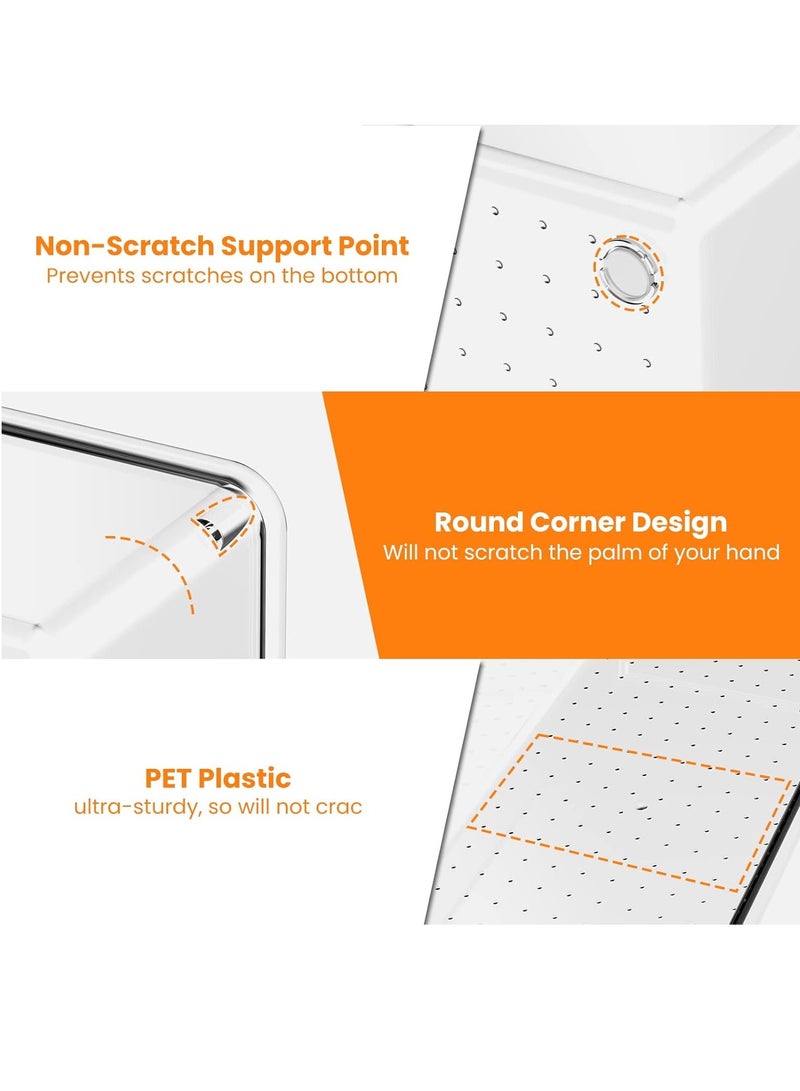 XiuWoo 16 Pcs Desk Drawer Organizers Set, Clear Plastic Kitchen Drawer Storage Tray Divider, Multifunctional Trays Organizer for Cosmetics, Bathroom, Kitchen and Office - Image 3