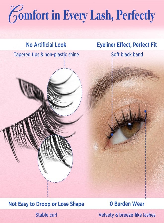 Bepholan Manga Eyelashes Natural Look False Eyelashes Anime Lashes Wispy Fluffy Spiky 3D Volume Eyelashes Pack Cosplay Fake Eyelashes Look Like Individual Cluster 7 Pairs(AN02） - Image 5