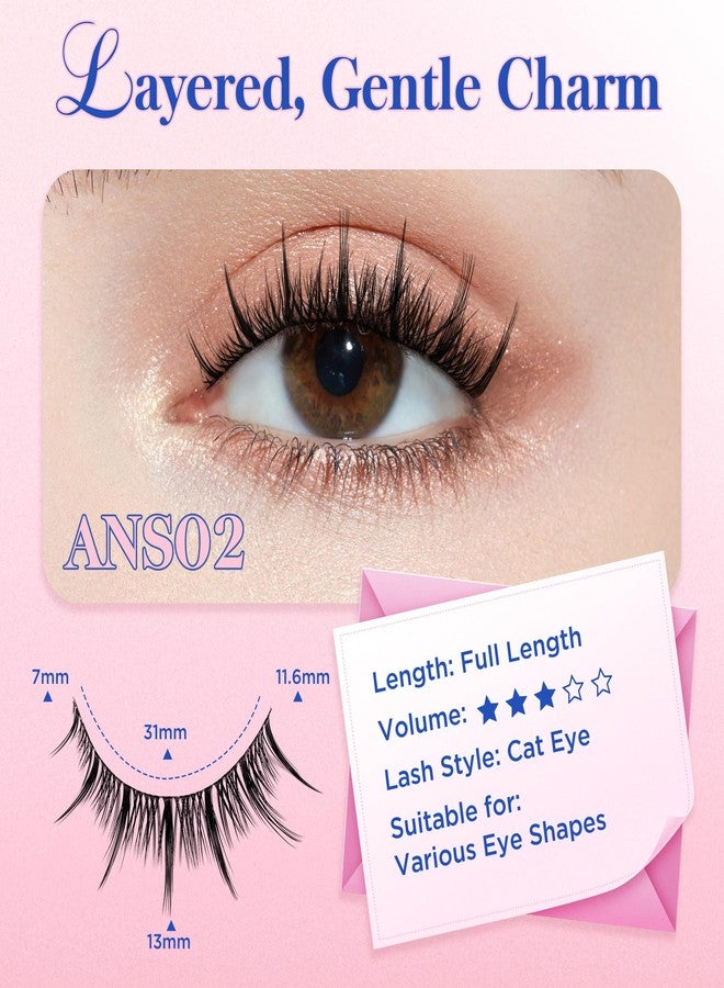 Bepholan Manga Eyelashes Natural Look False Eyelashes Anime Lashes Wispy Fluffy Spiky 3D Volume Eyelashes Pack Cosplay Fake Eyelashes Look Like Individual Cluster 7 Pairs(AN02） - Image 2