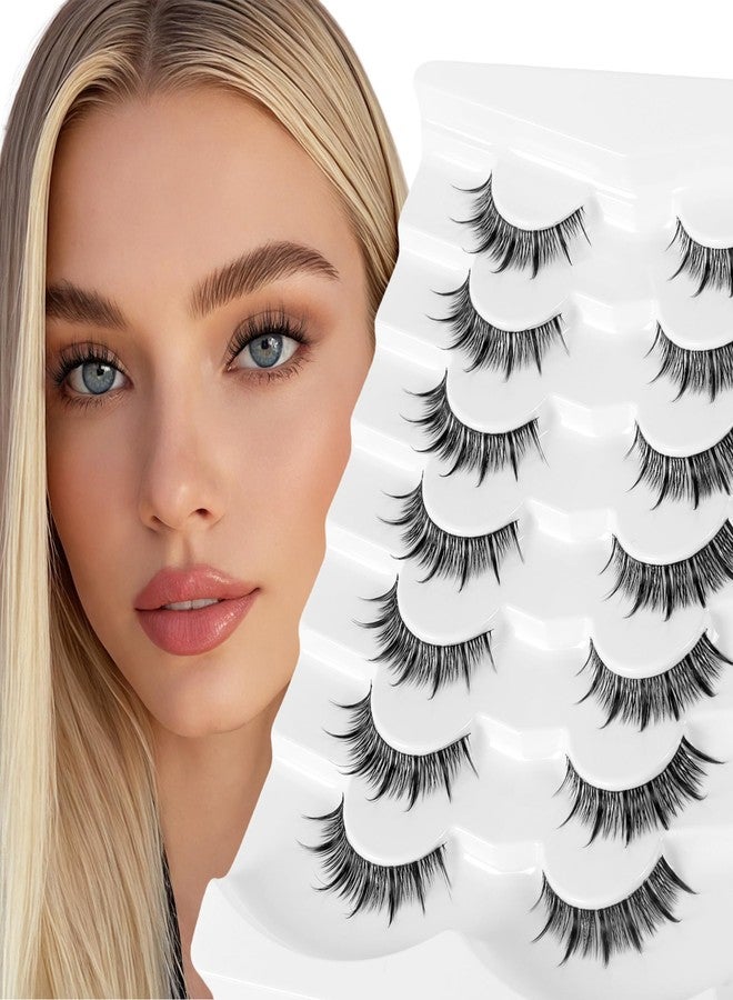 Bepholan Manga Eyelashes Natural Look False Eyelashes Anime Lashes Wispy Fluffy Spiky 3D Volume Eyelashes Pack Cosplay Fake Eyelashes Look Like Individual Cluster 7 Pairs(AN02） - Image 1