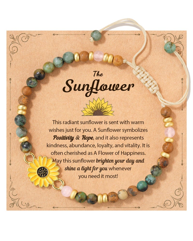 Tarsus Sunflower Gifts for Women, Inspirational Bracelet for Women Sunflower Bracelets Jewelry Gifts for Teen Teenage Birthday Christmas Stocking Stuffers - Image 1