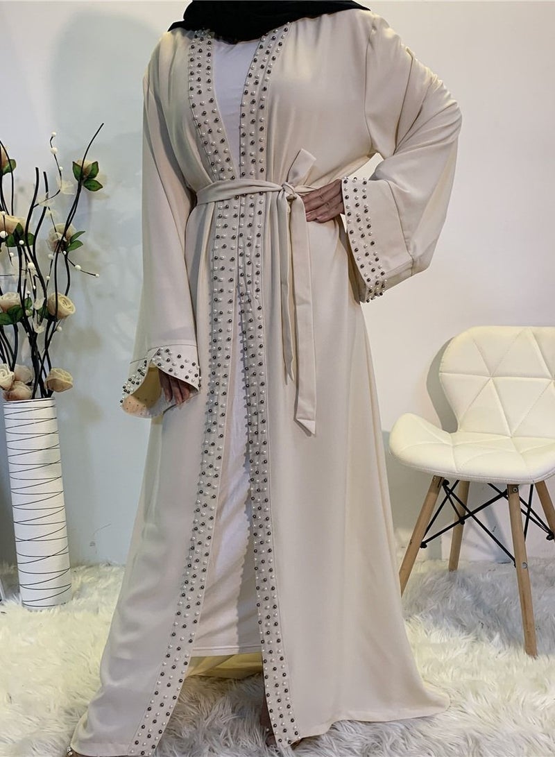 Loquat Fashionable And Elegant Muslim Lace Cardigan Robe