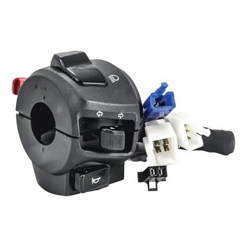 UNO Minda "Uno Minda SW-0639A-M01 Handle Bar Switch (Left Hand Side) With Self Start- 2 White Coupler(4,3 Pin), 2 Pin Blue Coupler, 2 Pin Black Coupler For Yamaha R-15 version 2.0" - Image 1