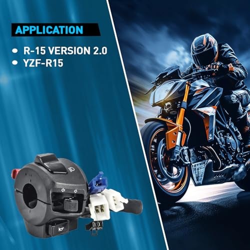 UNO Minda "Uno Minda SW-0639A-M01 Handle Bar Switch (Left Hand Side) With Self Start- 2 White Coupler(4,3 Pin), 2 Pin Blue Coupler, 2 Pin Black Coupler For Yamaha R-15 version 2.0" - Image 3