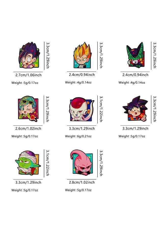 Dragon Ball Z Anime Enamel Pins Set 8Pcs, Cute Q Version Character Zinc Alloy Brooches, Lapel Badges for Backpack Clothing Cosplay Gift - Image 2