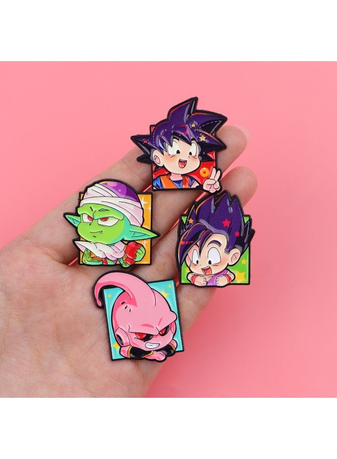 Dragon Ball Z Anime Enamel Pins Set 8Pcs, Cute Q Version Character Zinc Alloy Brooches, Lapel Badges for Backpack Clothing Cosplay Gift - Image 4