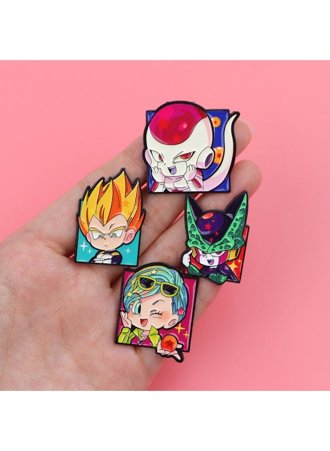 Dragon Ball Z Anime Enamel Pins Set 8Pcs, Cute Q Version Character Zinc Alloy Brooches, Lapel Badges for Backpack Clothing Cosplay Gift - Image 3