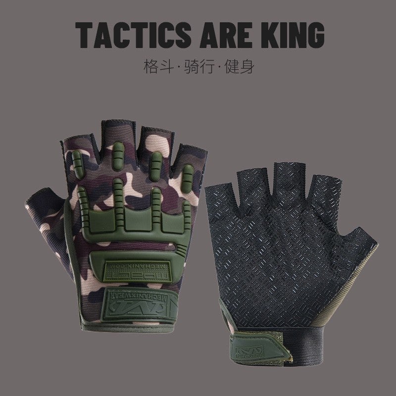 New Autum Half-finger New Male Special Forces Tactical Thin Gloves Outdoor Sports Cycling Fitness Liberty half finger camouflage 