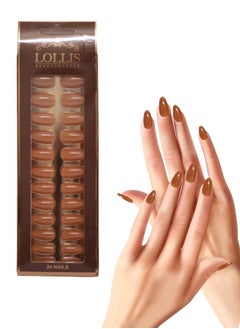 LOLLIS 24-Piece False Nail Set Brown  - Image 1