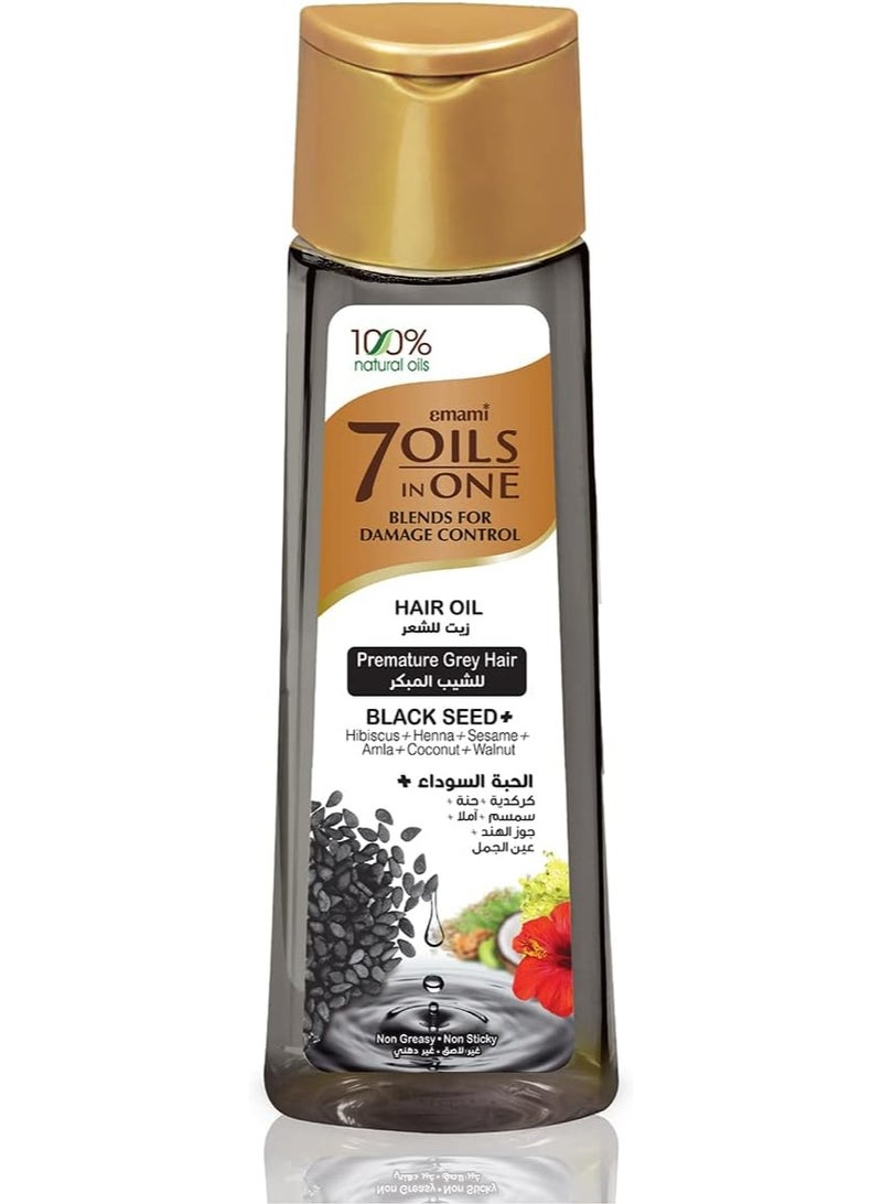 Emami 7 Oils In One With Black Seed Premature Grey Hair Oil, 200 ml