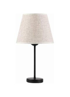 Beauenty Table lamp, bedroom lamp with burlap shade and metal base, modern bedside lamp, living room, study room with light bulb  - Image 2