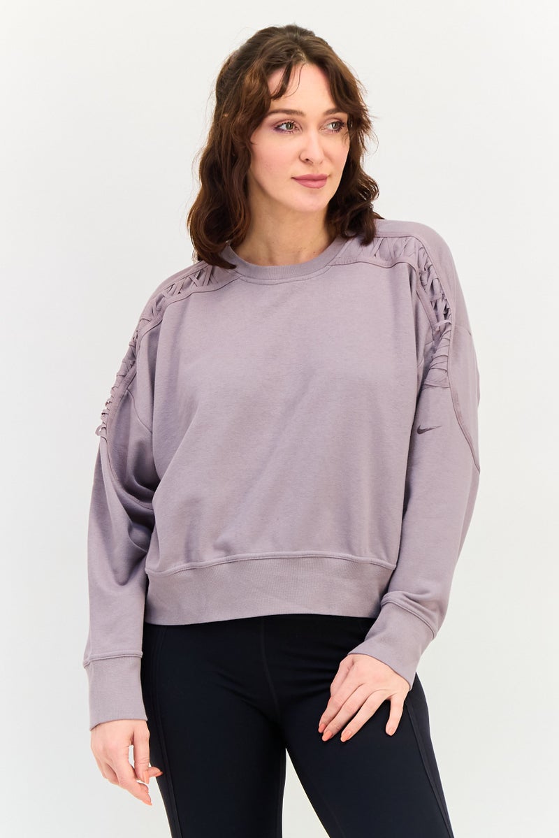 Nike Women Plus Size Long Sleeve Outdoor Sweatshirt, Lavender - Image 1