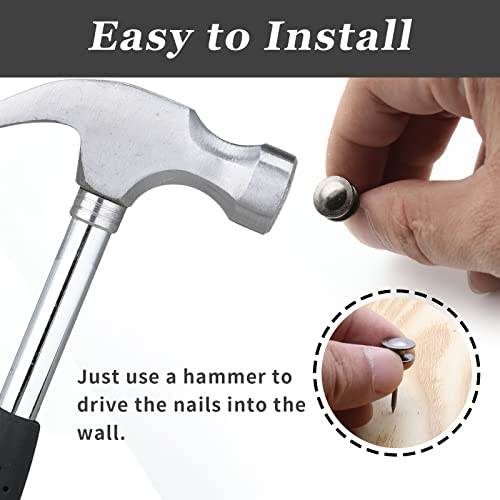 Rierdge Double-Headed Nails for Hanging Pictures, 30 Pcs Wall Hangers for Paintings, Decorative Push Pin for Drywall Cork Board Photo, Black - Image 3