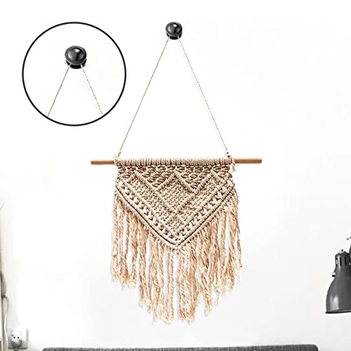 Rierdge Double-Headed Nails for Hanging Pictures, 30 Pcs Wall Hangers for Paintings, Decorative Push Pin for Drywall Cork Board Photo, Black - Image 4