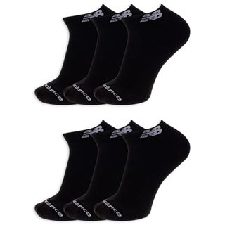 New Balance Unisex Low Cut Sock 6 Pair Pack, Black, X-Large