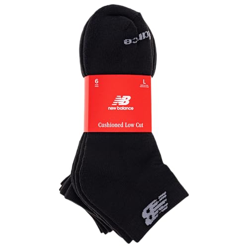 New Balance Unisex Low Cut Sock 6 Pair Pack, Black, X-Large - Image 3