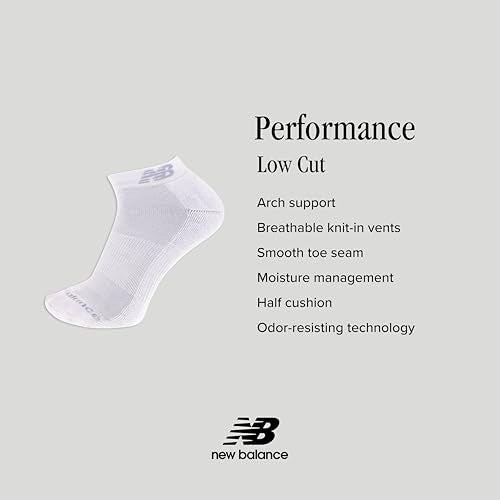 New Balance Unisex Low Cut Sock 6 Pair Pack, Black, X-Large - Image 4