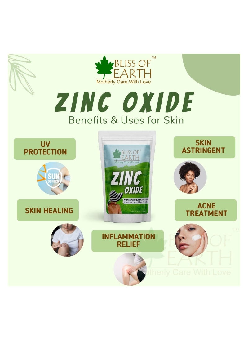 BLISS OF EARTH Bliss of Earth 4 oz Zinc Oxide Powder Non Nano & Uncoated for Skin Face, Cosmetic & DIY Product 113Gm Pack of 5  - Image 5
