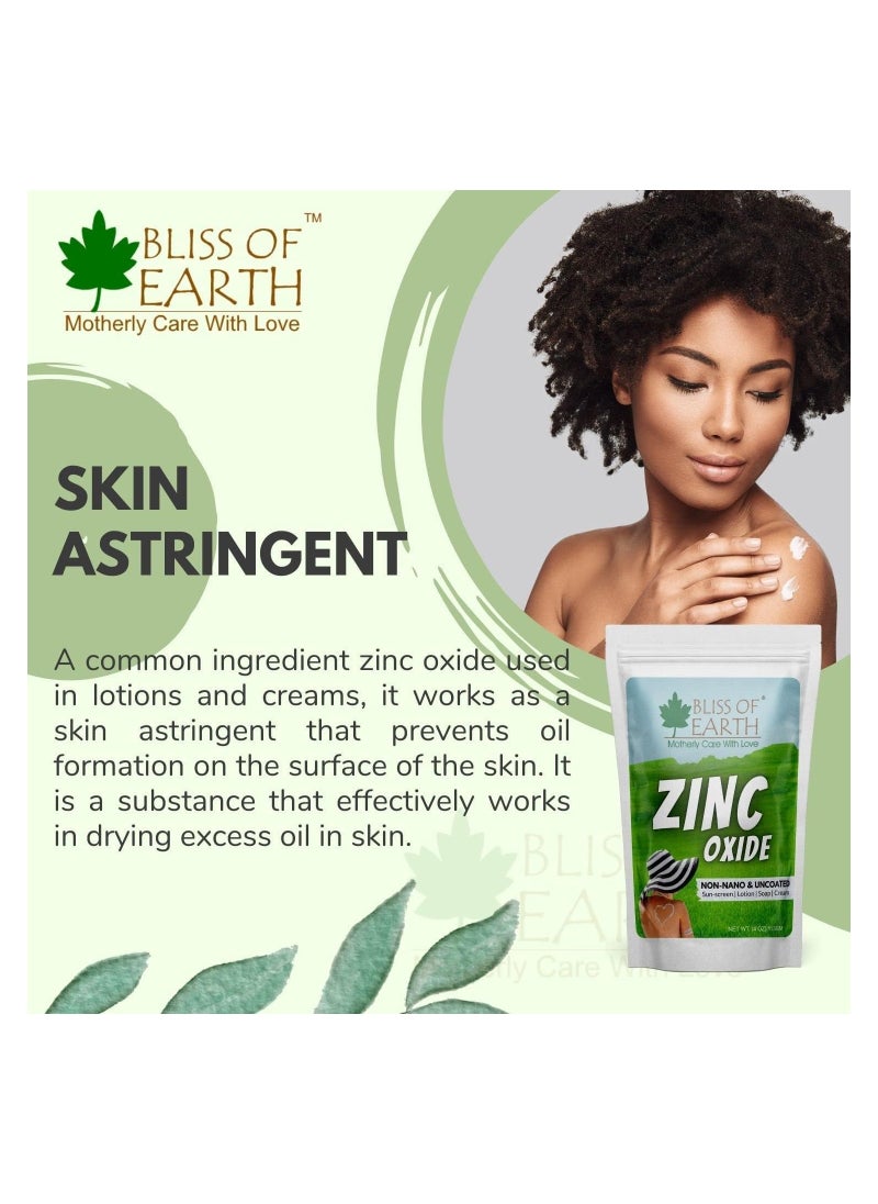 BLISS OF EARTH Bliss of Earth 4 oz Zinc Oxide Powder Non Nano & Uncoated for Skin Face, Cosmetic & DIY Product 113Gm Pack of 5  - Image 2