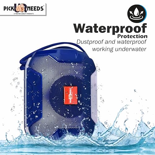 Pick Ur Needs Wireless Rechargeable Mega Bass Portable Bluetooth Speaker | Water Proof | Splash Proof | Premium Speaker Compatible with All Mobile Phone (Blue) - Image 3