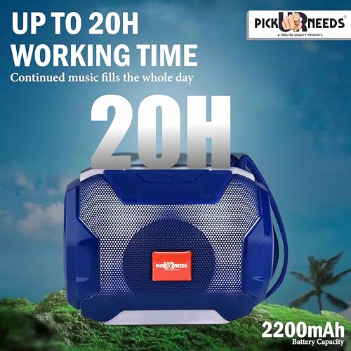 Pick Ur Needs Wireless Rechargeable Mega Bass Portable Bluetooth Speaker | Water Proof | Splash Proof | Premium Speaker Compatible with All Mobile Phone (Blue) - Image 5
