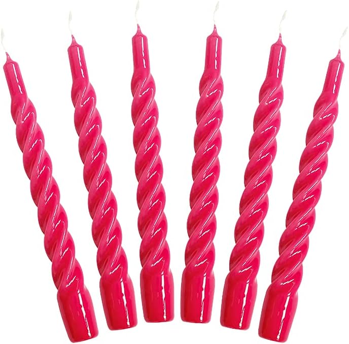شموع “Candles with a Twist®”， مصنوعة في إيطاليا، متوفرة بـ 25 لونًا، شموع للعشاء، شموع ملتوية تحترق لمدة 5 ساعات، شموع مخروطية الشكل، مطلية، مجموعة هدايا من الشموع بدون رائحة، 6 قطع. الحجم: 2.2 × 21 سم (لون التراكوتا). - Image 1