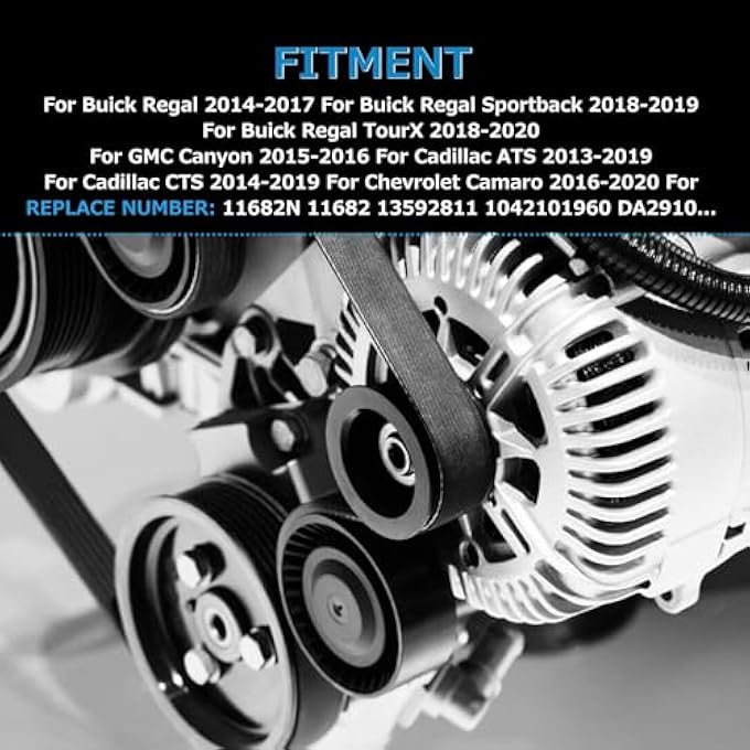Alikali New Alternator Replacement for GMC Canyon 2015-2016,for Cadillac ATS 2013-2019,for Cadillac CTS 2014-2019,for Chevy Camaro 2016-2020 Electrical Alternators 104210-1962 13592811 1042101960 - Image 4