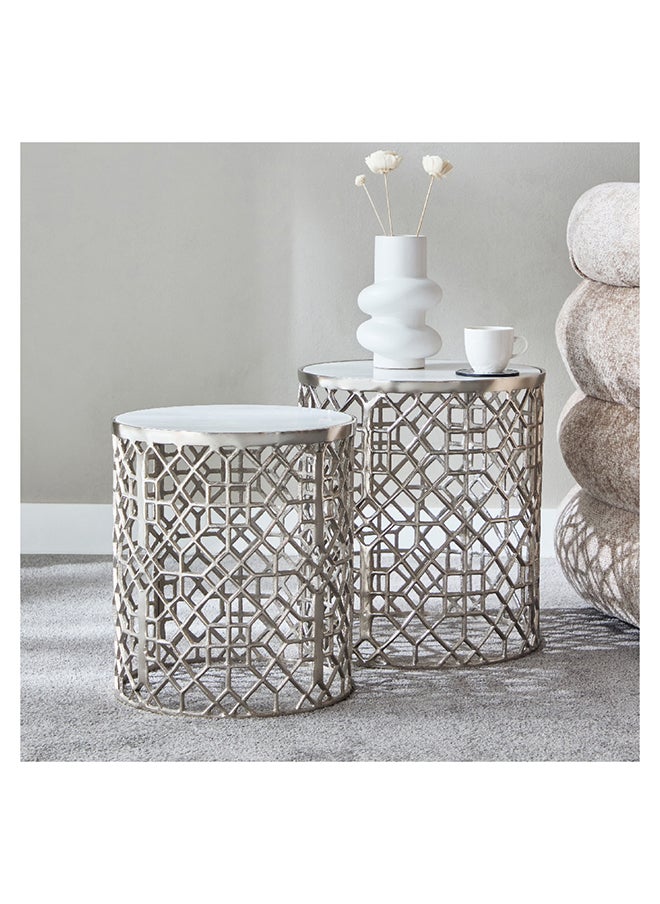 Home Box Talitha 2-Piece Marble Top Accent Table Set 42 x 46 x 42 cm  - Image 1