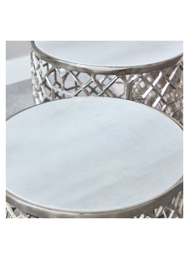 Home Box Talitha 2-Piece Marble Top Accent Table Set 42 x 46 x 42 cm  - Image 3