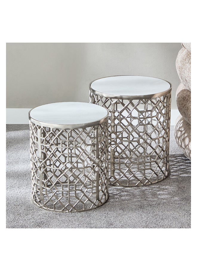 Home Box Talitha 2-Piece Marble Top Accent Table Set 42 x 46 x 42 cm  - Image 2