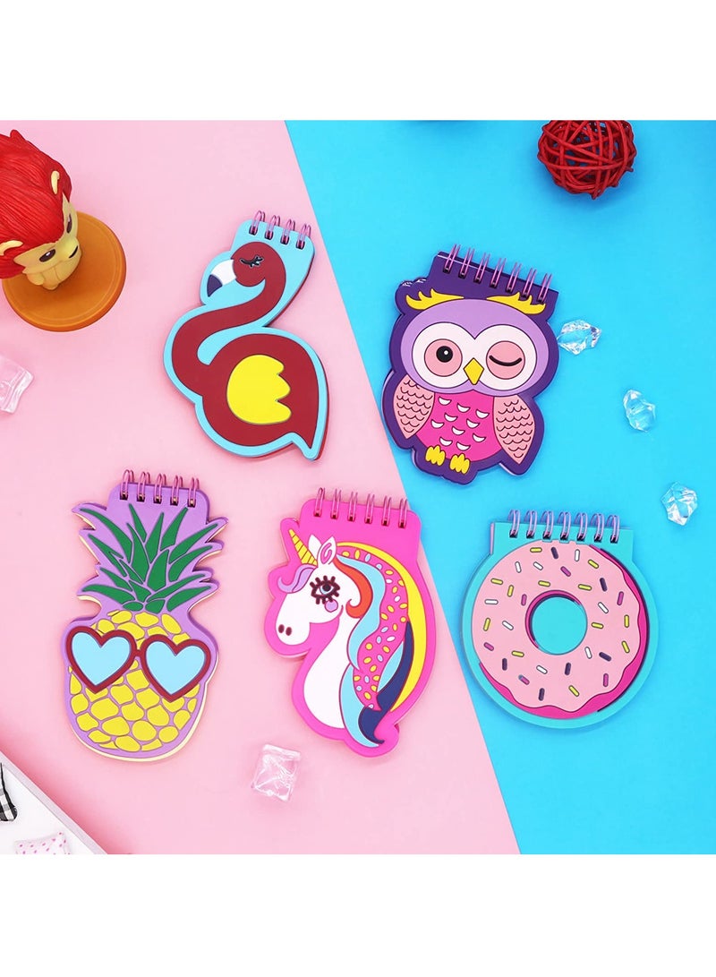 SOLARAE Cute Cartoon Spiral Notebooks - 5 Pack Small Memo Pads with PVC Cover, 3.5" x 5", 50 Sheets Each, Perfect for Pocket Note-Taking and Doodling. - Image 4
