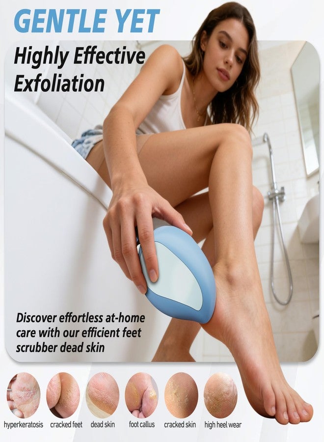 BALUCA Nano Glass Foot File Callus Remover for Feet - Glass Foot Scraper Scrubber Dead Skin Removal for Cracked Heels,Professional Pedicure Tool for Home, Salon, and Travel (Blue) - Image 3