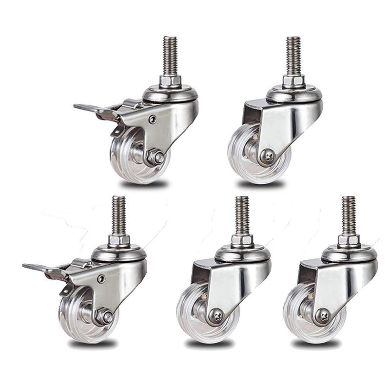 Heavy Duty Castors Pack of 4 with Swivel Metal Stem 1 5in Universal Furniture Wheels - Image 3