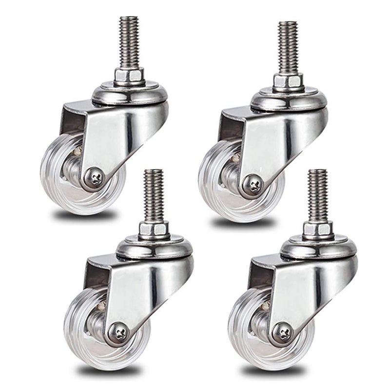Heavy Duty Castors Pack of 4 with Swivel Metal Stem 1 5in Universal Furniture Wheels - Image 1